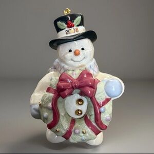 Lenox 2008 Annual Snowman Ornament Decorating For Christmas Pre-Owned with Box